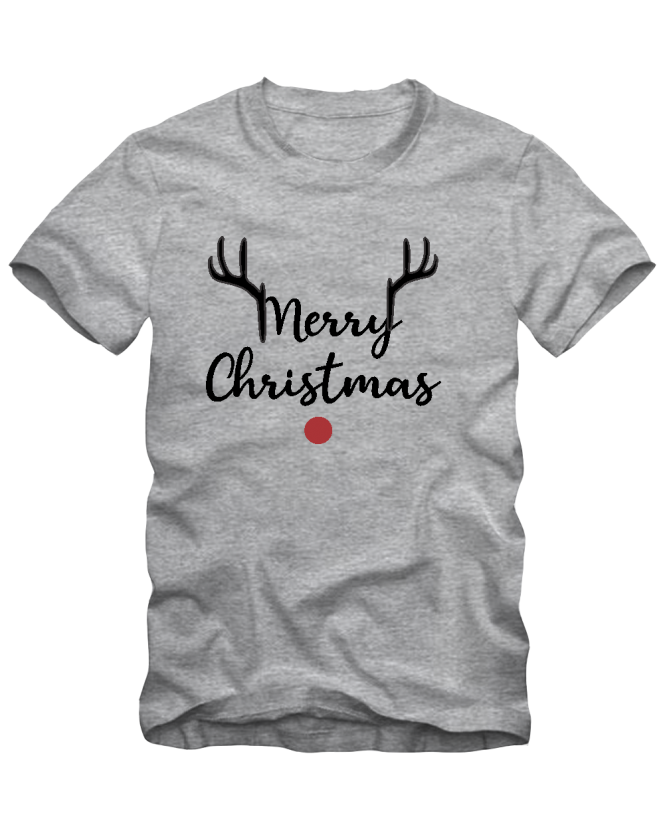 marškinėliai  Merry christmas ragai